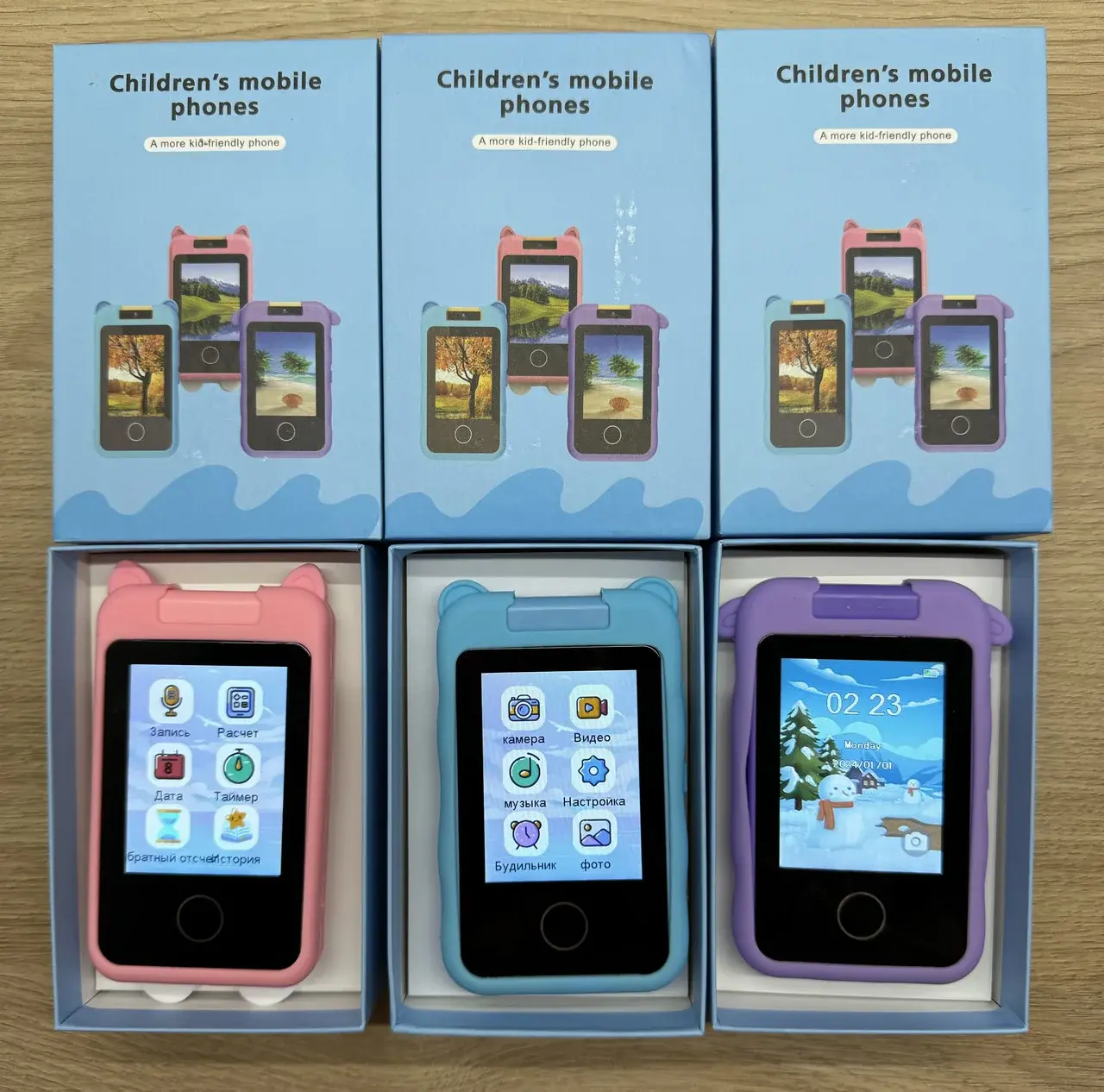 Синій Телефон Інтерактивний Смартфон із сенсорним екраном Дитяча іграшка з іграми камерою додатками - Зображення 2