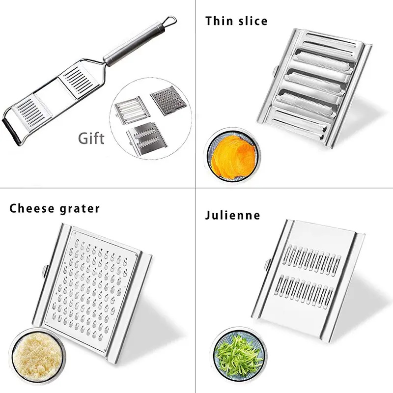 Тертка металева з ручкою 3 насадки 30*7,5см - Зображення 6