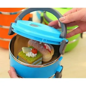 Термо ланч-бокс потрійний “Hengli”, три контейнери із щільними кришками