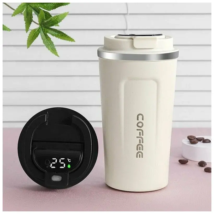 Термокухоль із сенсорним дисплеєм у силіконовому покриття з відкидною кришкою,500 мл - Зображення 5