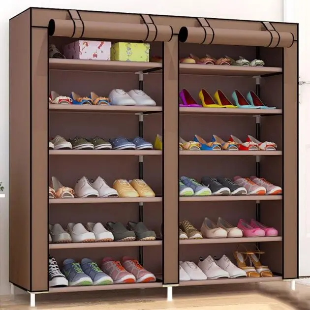 Тканинна шафа для зберігання взуття Shoe Cabinet 118х30х120 см - Зображення 7