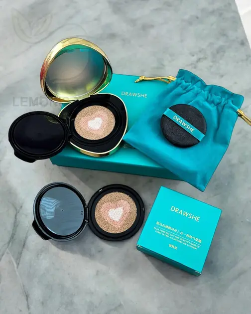 Кушон для обличчя, зволожуюча тональна основа / Крем-кушон для догляду за шкірою Drawshe Blue Diamond - Зображення 3