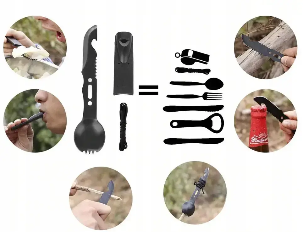 Туристичний набір для виживання багатофункціональний комплект інструментів BESTBIDS PRO 18 предметів - Зображення 6