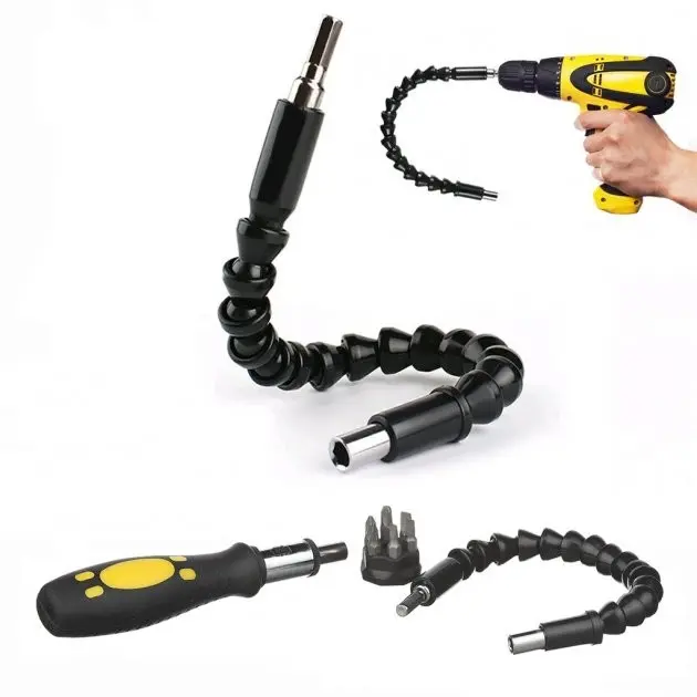 Подовжувач гнучкий для викрутки та дриля Snake Bit 30см чорний - Зображення 3