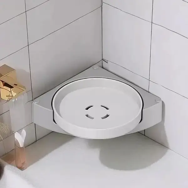 Кутова обертова полиця для ванної кімнати Multi Functional Rotational Tray - Зображення 3
