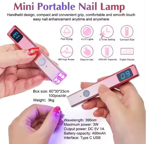 Ультрафіолетова УФ/ світлодіодна лампа для дизайну нігтів USB AND 1-44 - Зображення 3