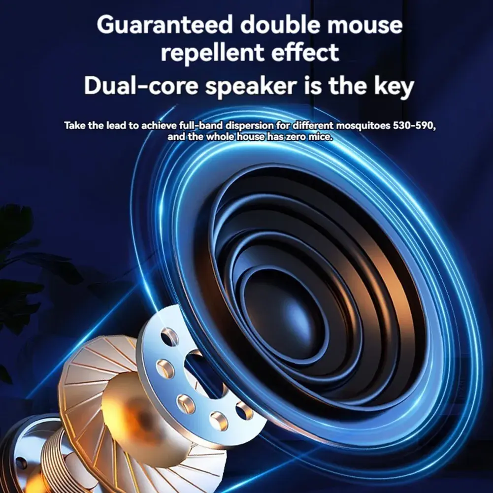 Ультразвуковий репелент від комах Siurn з двома динаміками, USB-живлення, 3 режими, чорний - Зображення 6