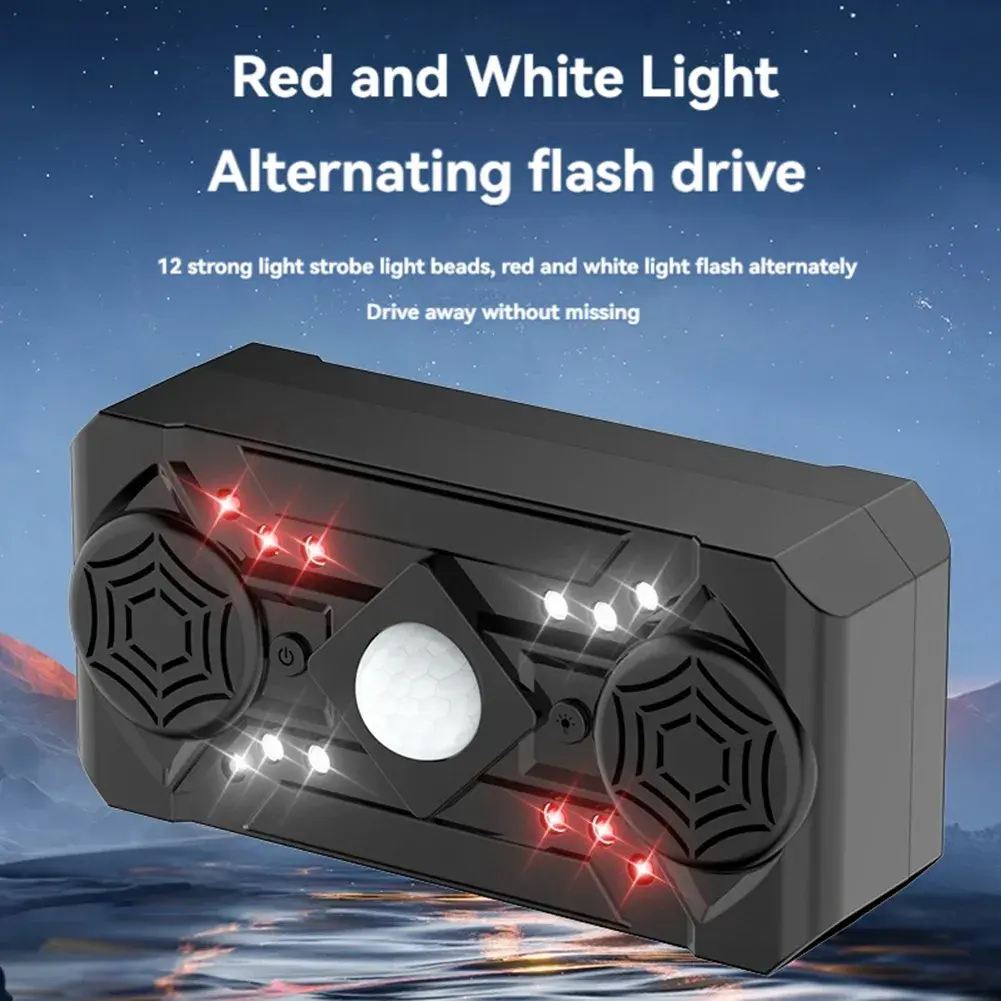 Ультразвуковий репелент від комах Siurn з двома динаміками, USB-живлення, 3 режими, чорний - Зображення 5