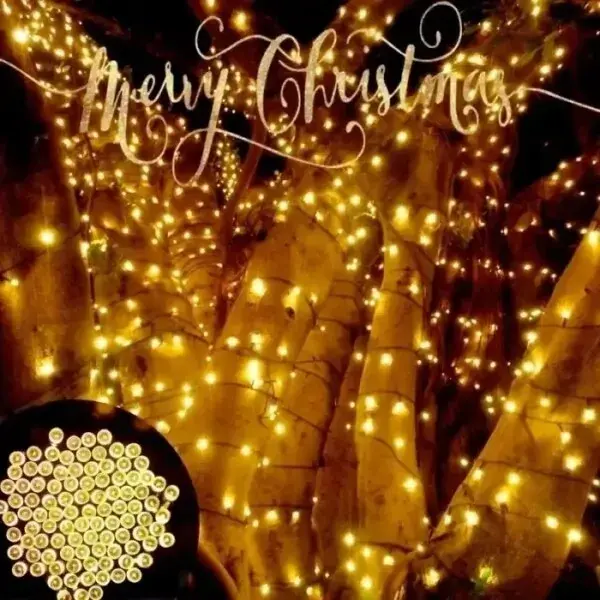 Вулична гірлянда із сонячною панеллю лінза діод SFK-16 Водонепроникні світлодіодні лампи-гірлянда 10м - Зображення 4