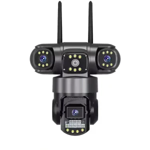 Вулична поворотна Wi-Fi IP-камера відеоспостереження EVKVO SC28 V380 Pro | 3 Лінзи | 16MP