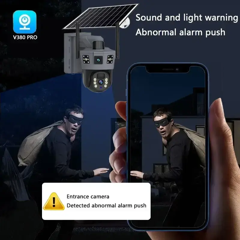 Вулична WiFi камера відеоспостереження із сонячною панеллю та двома об'єктивами TP18 Камера відеоспостереження 6Мп - Зображення 3