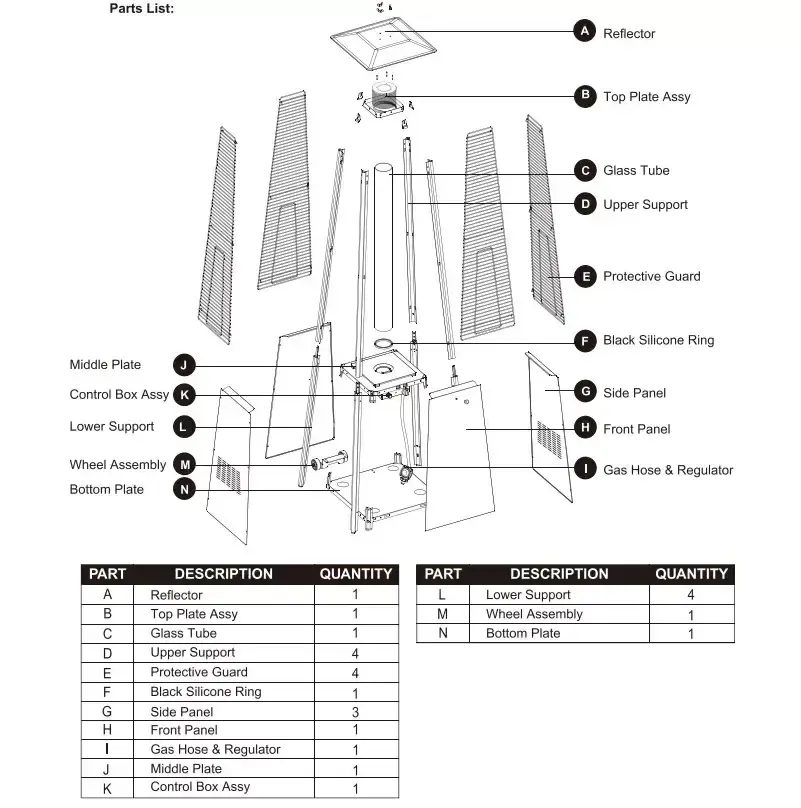 Вуличний обігрівач піраміда (газовий) WCG PH-3B - Зображення 6