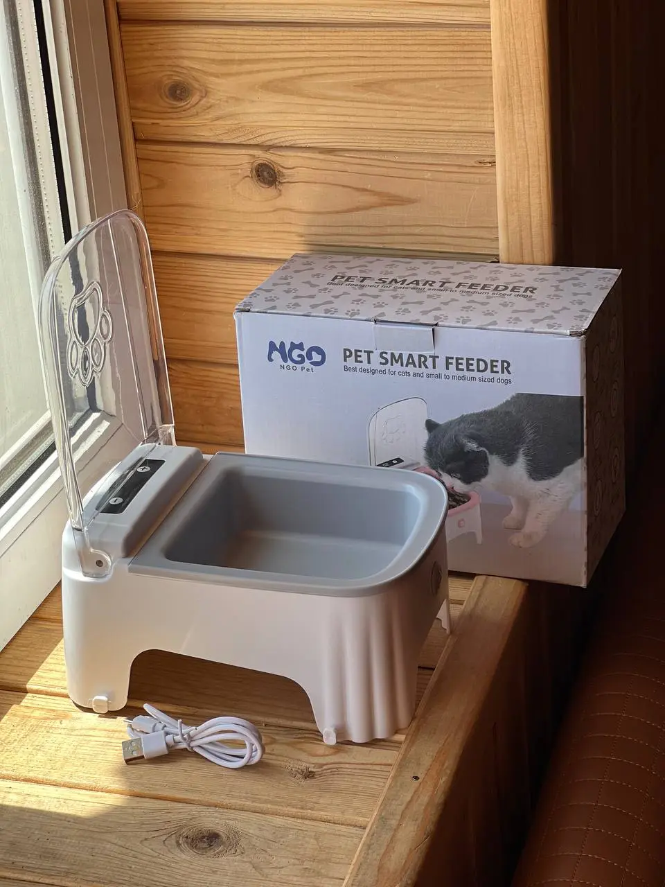 Розумна автоматична годівниця з таймером для котів та собак 1 відсік 600 мл диспенсер для корму - Зображення 4