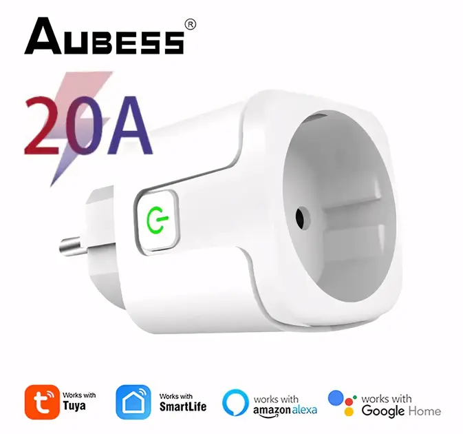 Розумна смарт WiFi розетка 20А з лічильником електроенергії та таймером Біла Розетка Smart Plug з енергометром - Зображення 3