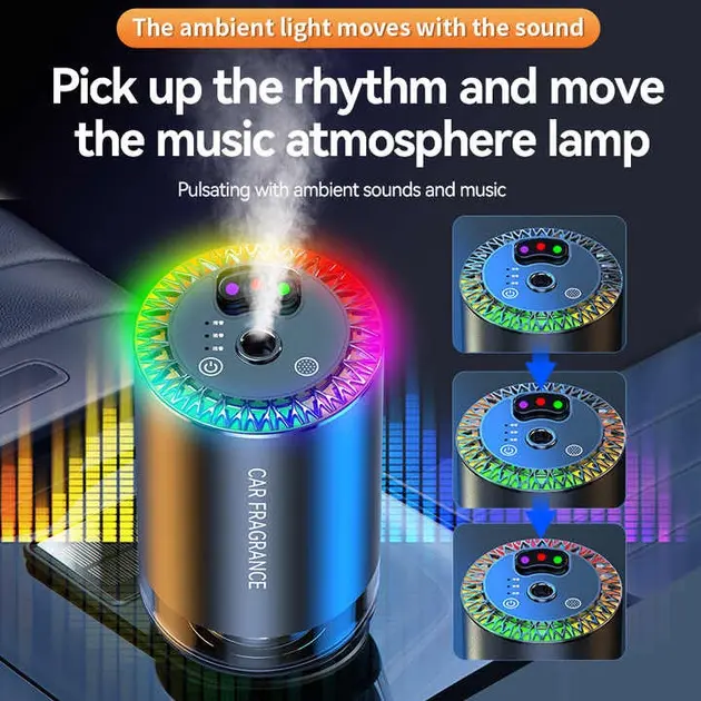 Розумний автомобільний ароматизатор з проекцією Aroma 300mAh, 50 мл - Зображення 7