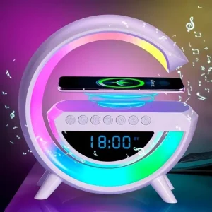 Розумний світильник з будильником/Нічник з бездротовою зарядкою для телефону/Bluetooth-колонка
