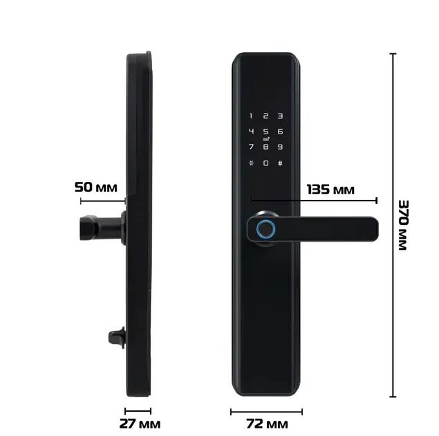 Дверний сенсорний замок з відбитком пальця,розумна біометрична дверна ручка, 4 способи відкриття - Зображення 6