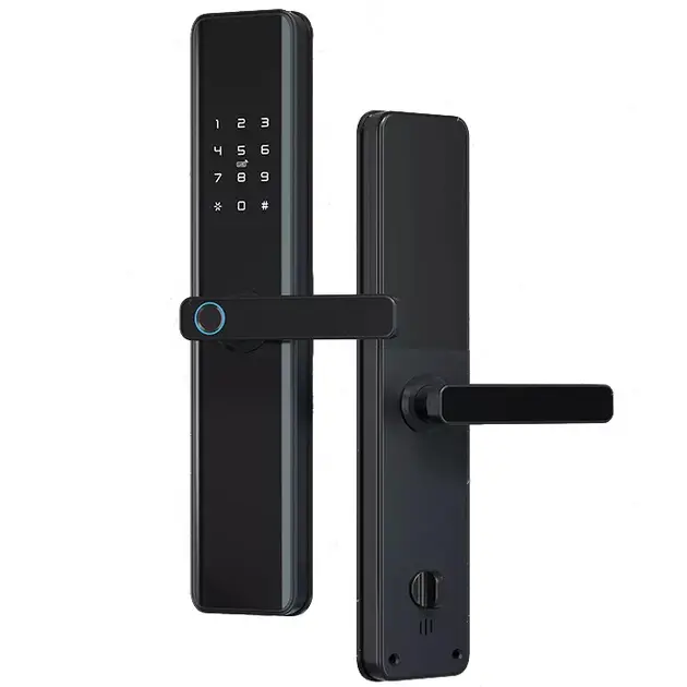 Дверний сенсорний замок з відбитком пальця,розумна біометрична дверна ручка, 4 способи відкриття - Зображення 2
