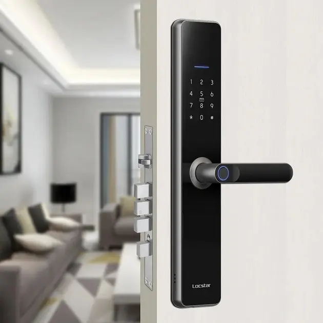 Дверний сенсорний замок з відбитком пальця,розумна біометрична дверна ручка, 4 способи відкриття - Зображення 5