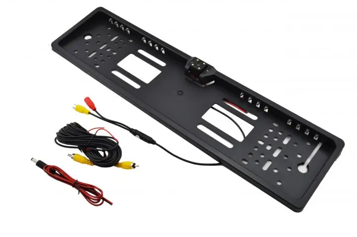 Камера заднього виду в номерній рамці з 4 LED підсвічуванням Black - Зображення 4