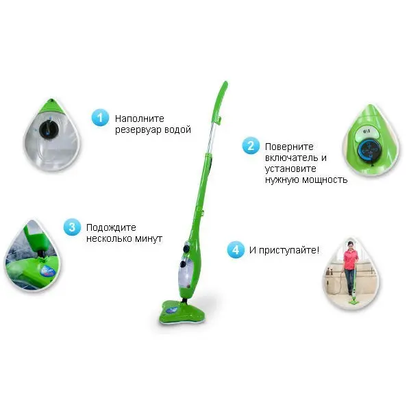 Універсальна парова швабра Steam Cleaner X5 MOP 5 в 1 - Зображення 5