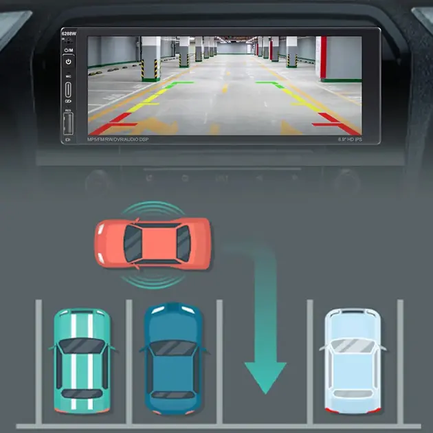 Універсальна магнітола в авто 6288-A 6.9'' (4+64GB) With Carplay з пультом 1din - Зображення 5