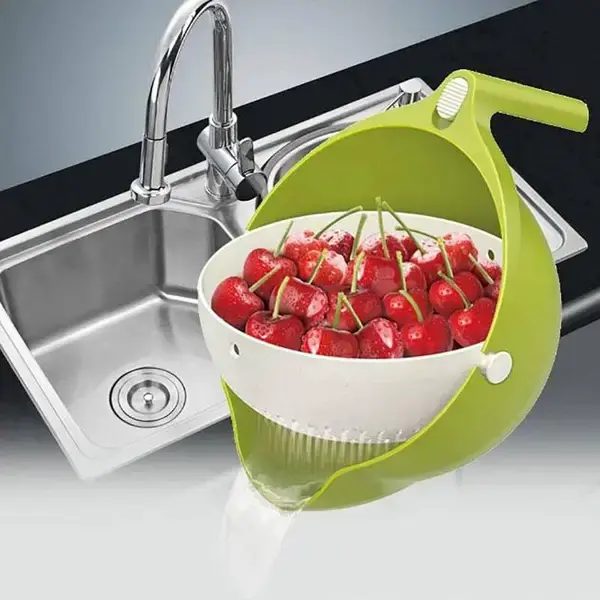 Універсальна миска – дуршлаг Mesh Strainer Drain Basket ∙ Господарський силіконовий кошик зі зливом 2в1 - Зображення 2