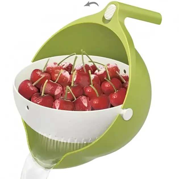 Універсальна миска – дуршлаг Mesh Strainer Drain Basket ∙ Господарський силіконовий кошик зі зливом 2в1 - Зображення 3