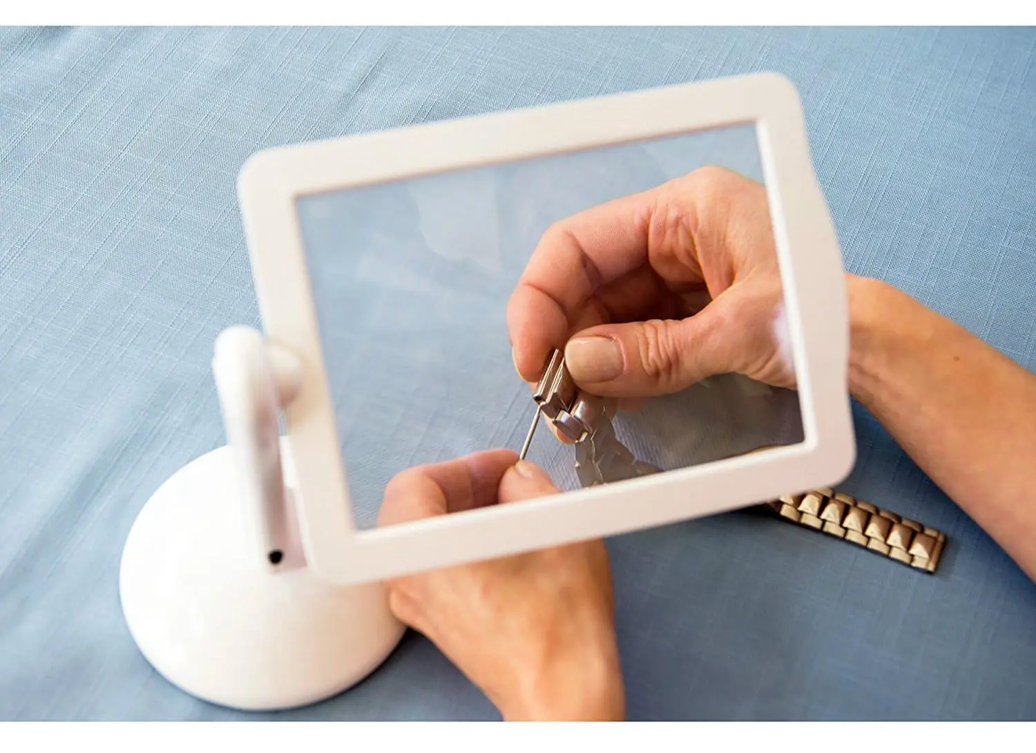 Збільшувальна настільна лупа Brighter Viewer Універсальна Led з підсвічуванням на штатив-підставці - Зображення 2