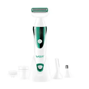 Універсальний жіночий набір з догляду VGR V-720 (5 в 1, з насадками, електробритва, щітка, масажер)