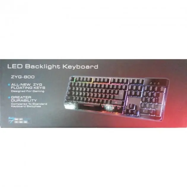 USB комп'ютерна клавіатура ZYG 800 з підсвічуванням - Зображення 2