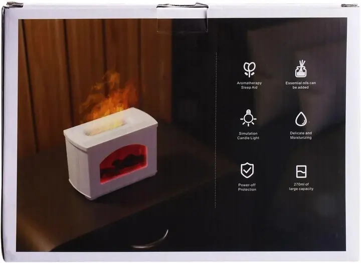 Зволожувач повітря Камін з ефектом полум'я Fireplace Humidifier 270 мл / Нічник аромадифузор з імітацією вогню та світлодіодним підсвічуванням USB - Зображення 4