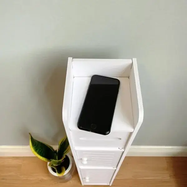 Вузька шафа для ванної кімнати та туалету, тримач туалетного паперу для підлоги PK-01 (80cm*15cm*15cm) - Зображення 4