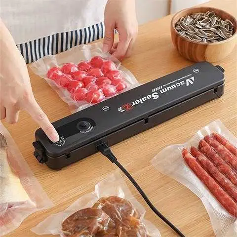 Вакууматор Vacuum Sealer вакуумний пакувальник для їжі, побутовий вакууматор чорний - Зображення 6