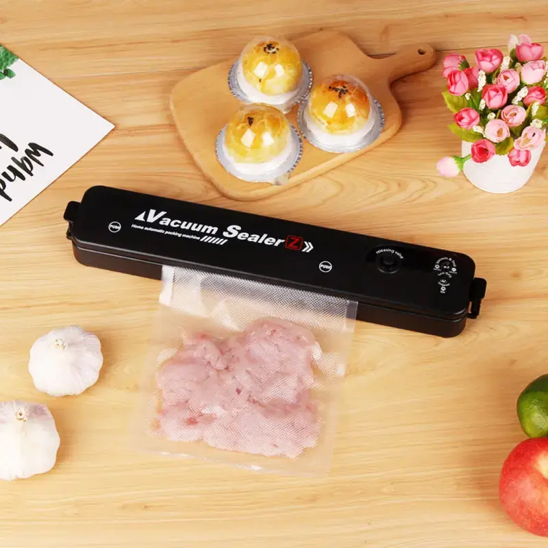 Вакууматор Vacuum Sealer вакуумний пакувальник для їжі, побутовий вакууматор чорний - Зображення 3