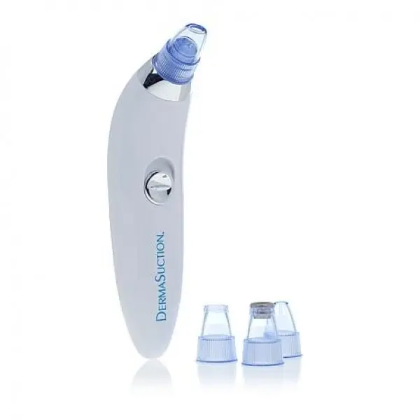 Вакуумний очисник Derma suction DS Vacuum для професійної чистки шкіри та пор обличчя - легкий компактний зручний прилад у використанні + 4 насадки, Білий - Зображення 2