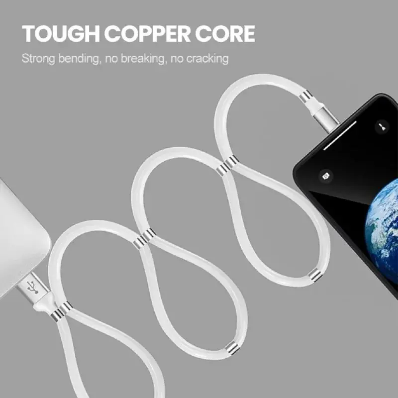 Вічний кабель із магнітними вставками для заряджання micro USB 1 метр - Зображення 4