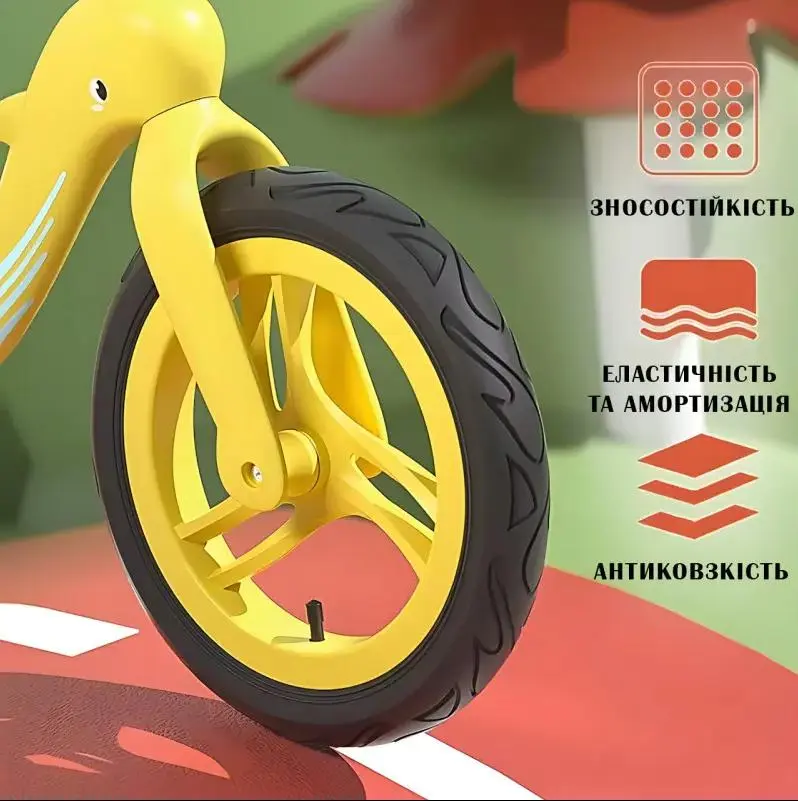 Велобіг з дельфіном, складаний беговел від 2 до 5 років, надувні колеса 12", навантаження до 40 кг, ВА03 4 кг - Зображення 6