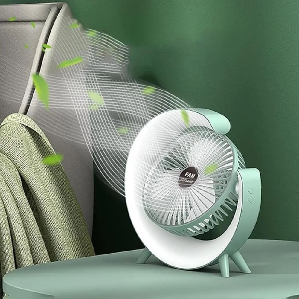 Вентилятор настільний з підсвіткою, від USB / Акумуляторний вентилятор - Зображення 2