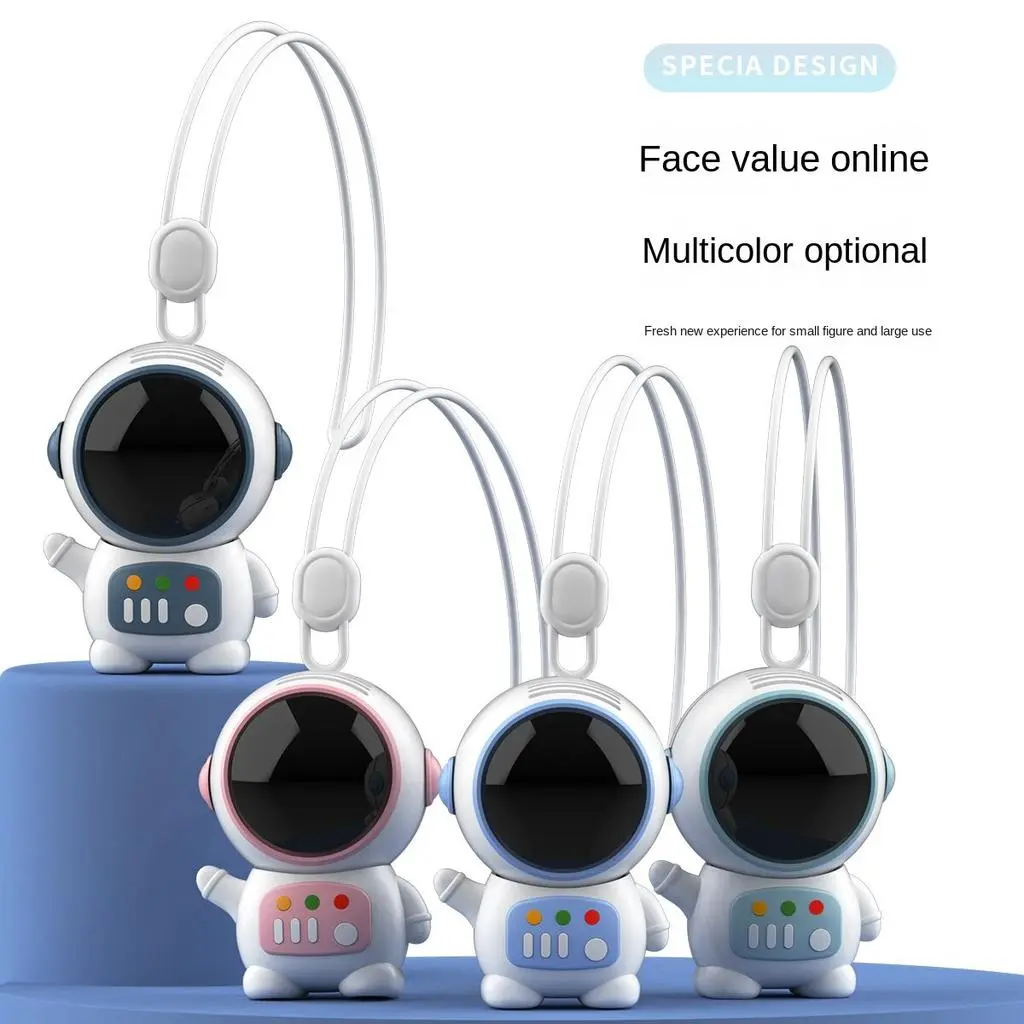 Вентилятор у формі космонавта, що заряджається через USB, можна носити на шиї - Зображення 2