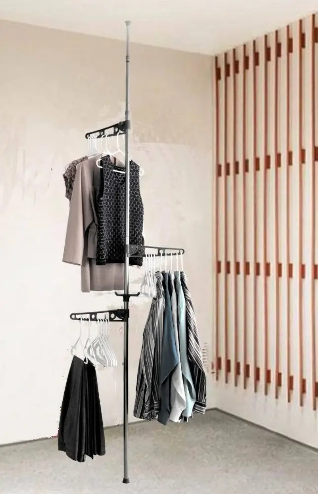 Вішалка від підлоги до стелі Hanger floor to ceiling для одягу, сушарка окремостояща телескопічна - Зображення 2