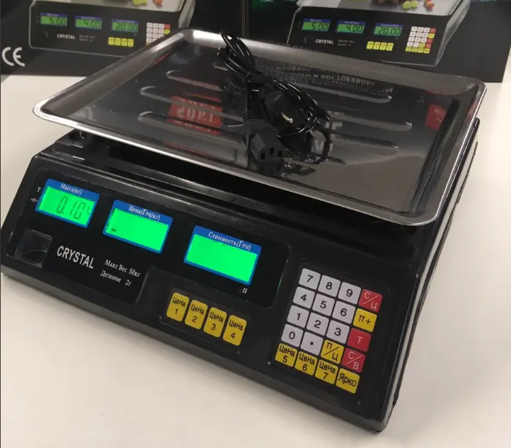 Ваги Crystal 50 kg електронні настільні ваги з калькулятором торговi - Зображення 2