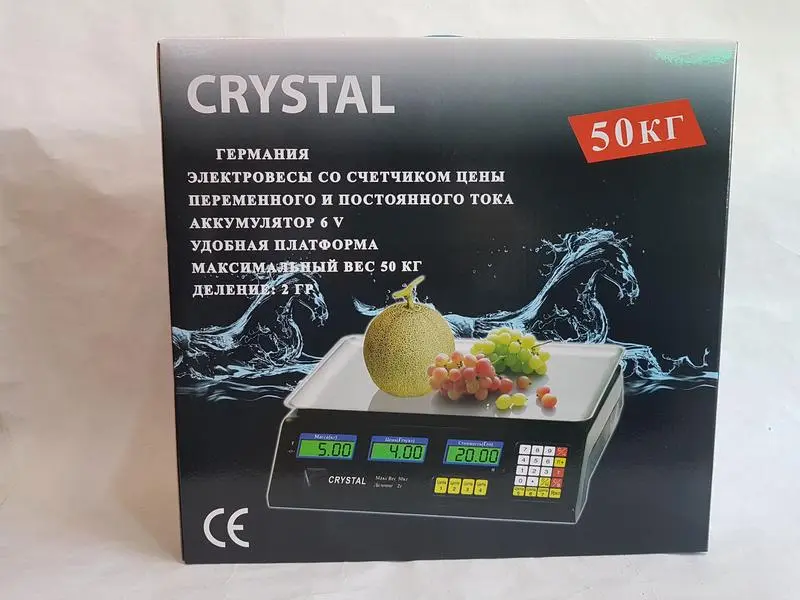 Ваги Crystal 50 kg електронні настільні ваги з калькулятором торговi - Зображення 3
