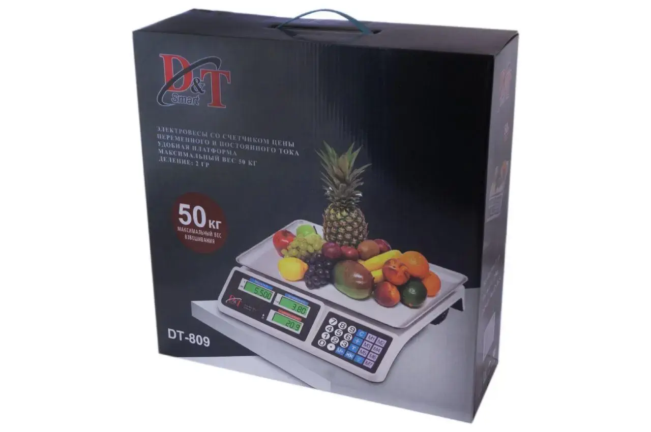 Ваги торговельні електронні D&t Smart DT-809 до 50 кг два дисплеї продавець/покупець - Зображення 6