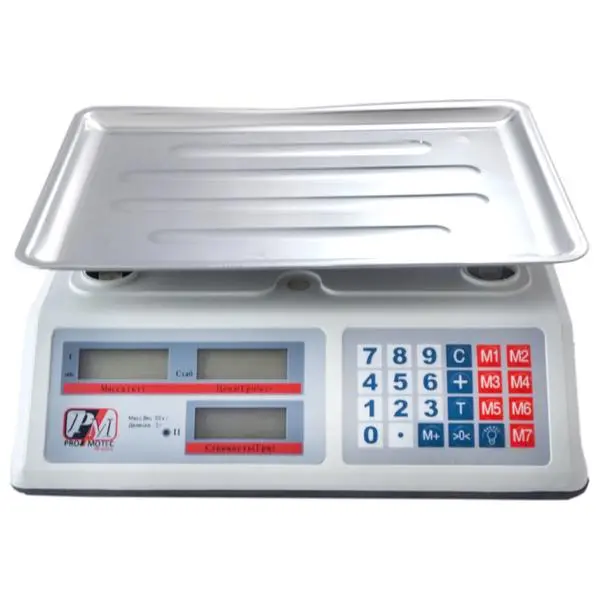 Ваги торговельні електронні з лічильником ціни на 50 кг. PM 5051 Promotec із акумулятором 6 вт - Зображення 3