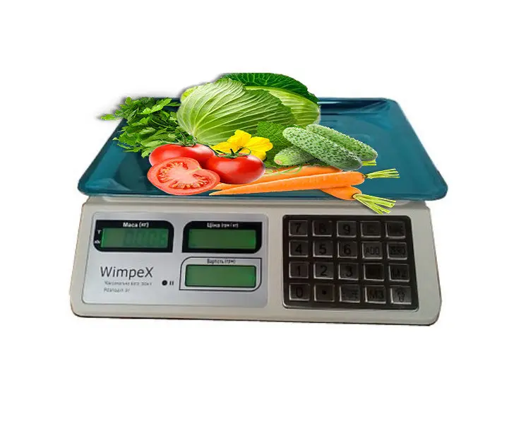 Ваги торговельні Wimpex WX-5004 до 50 кг з металевими кнопками на батарейках - Зображення 6