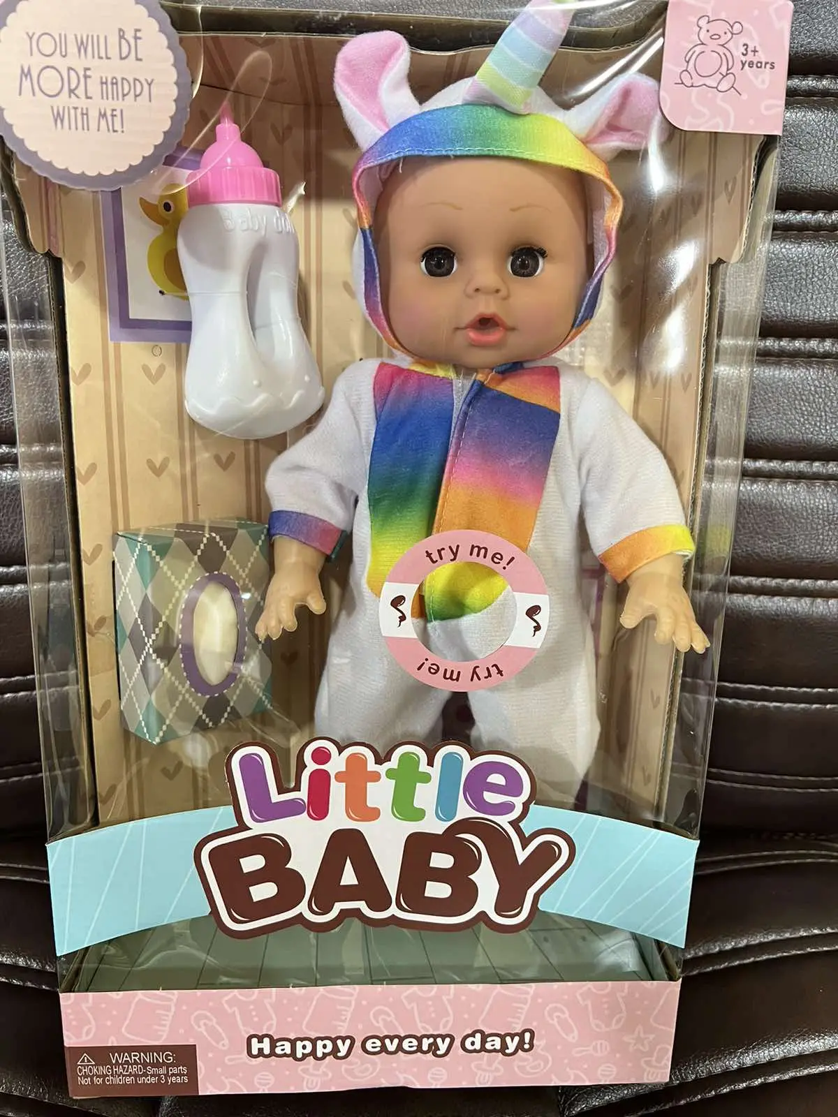 Лялька пупс, що розмовляє з пляшечкою та серветками Little Baby - Зображення 5