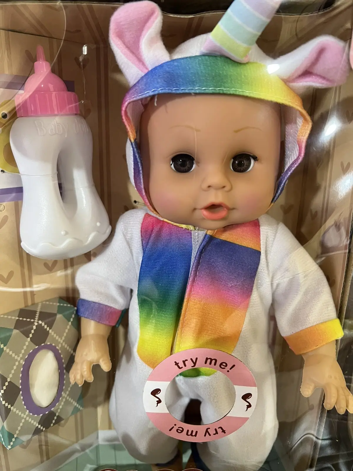 Лялька пупс, що розмовляє з пляшечкою та серветками Little Baby - Зображення 4