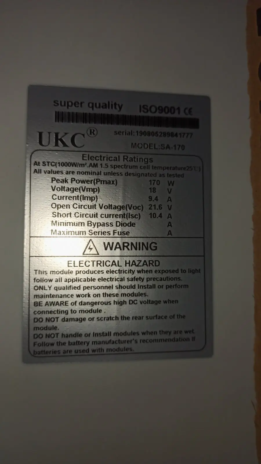 Сонячна панель 18V 170W 151*69*9.5 - Зображення 4