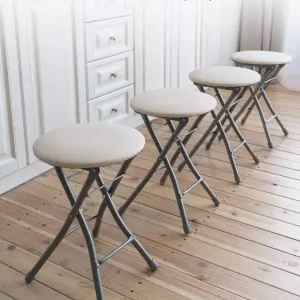 Табурет для кухні складаний м’який 1 шт білий